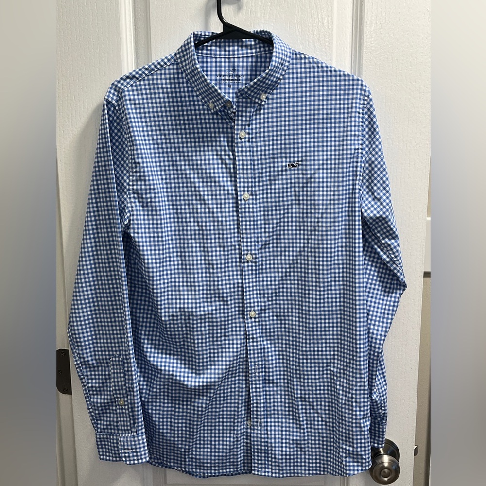 Boys Vineyard Vines Blue Gingham Shirt